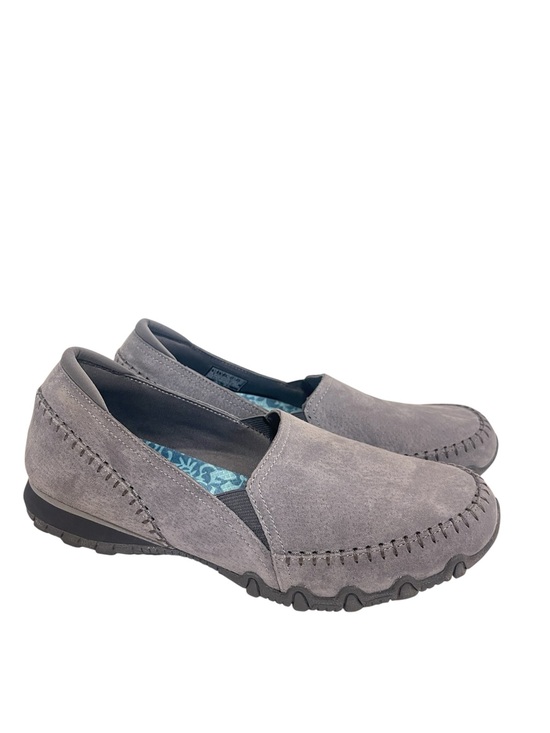 Skechers Shoes - Skechers Alumni Gray Suede Leather Casual Slip-ons Shoes Loafers